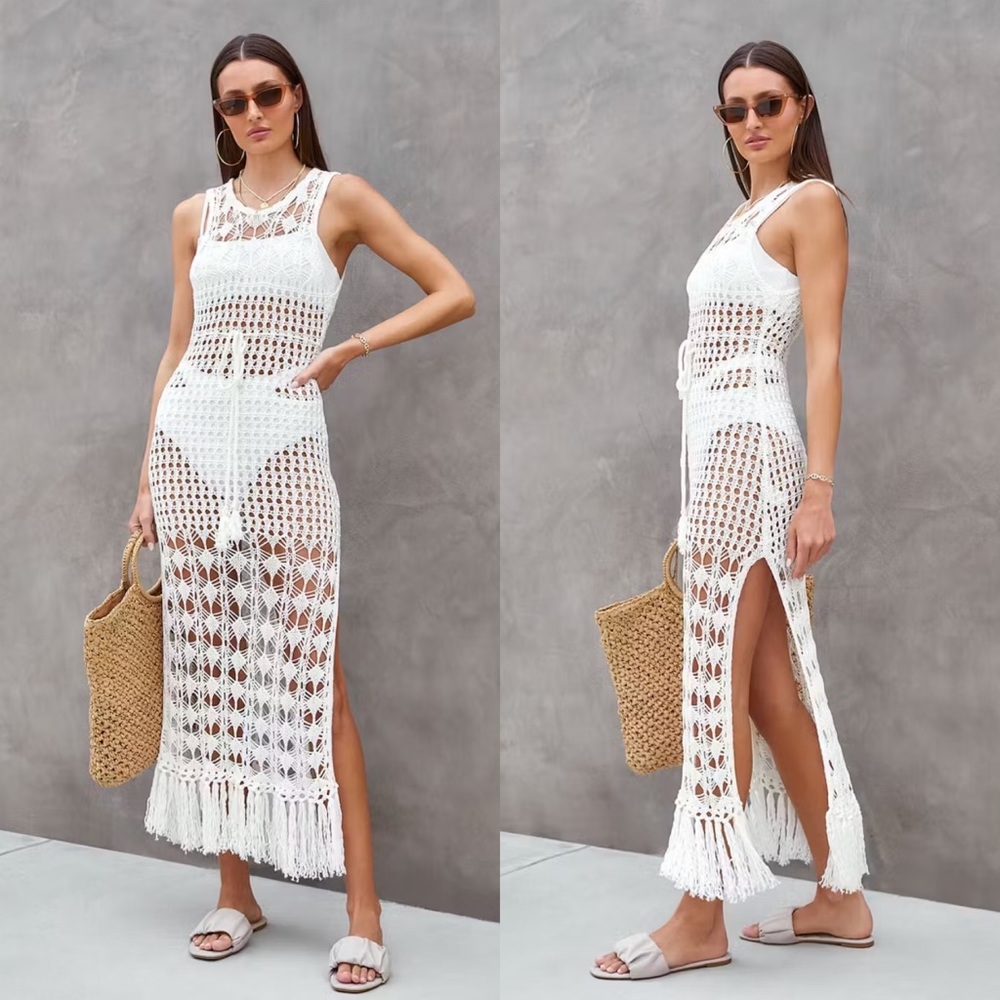 🦃BLACK FRIDAY SALE🦃 Mai Tai Mood Cream Crochet Maxi Dress